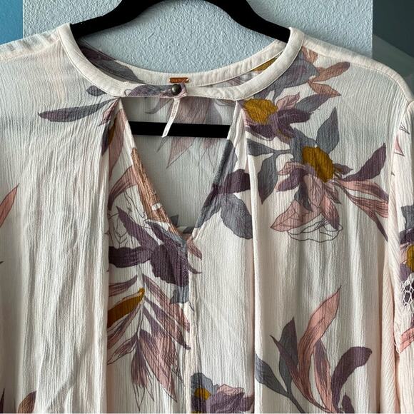 Free People Swing Dress Orchid Pink Floral Tunic Boho Chic Rayon w/Pockets Small - Picture 6 of 15